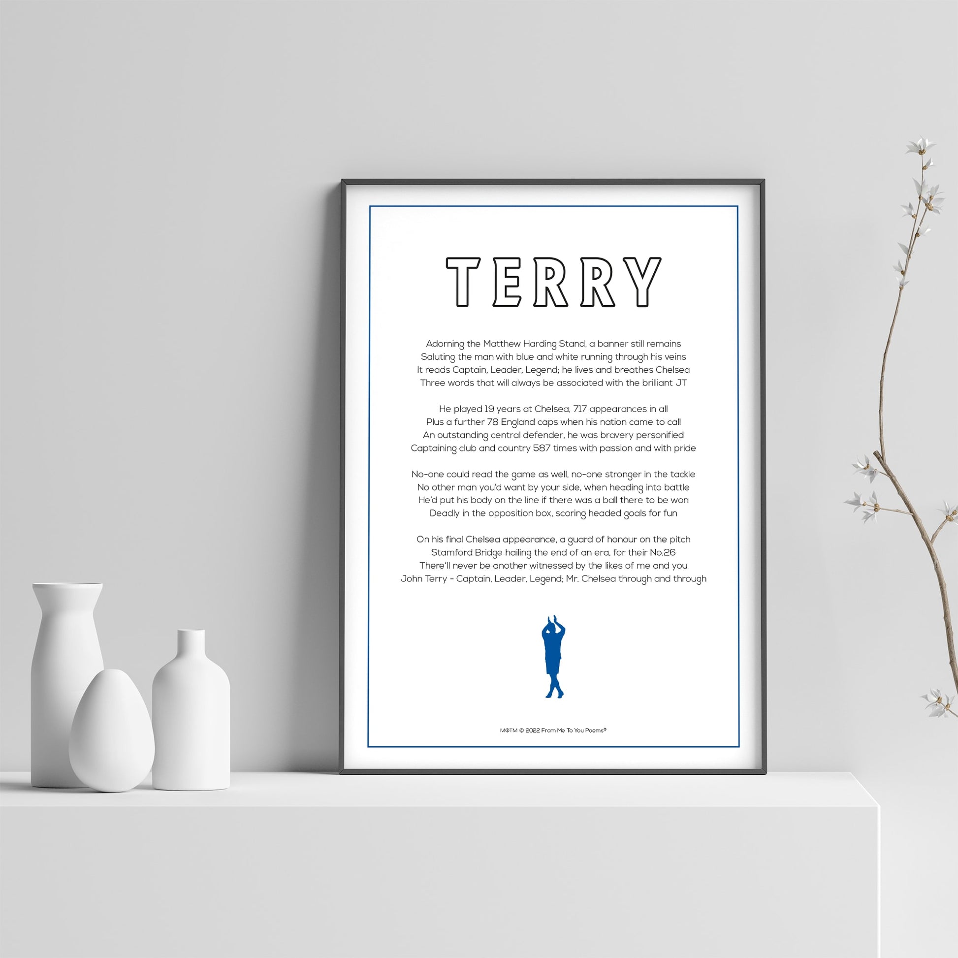 John Terry Chelsea Poem Print - Man of The Match Football
