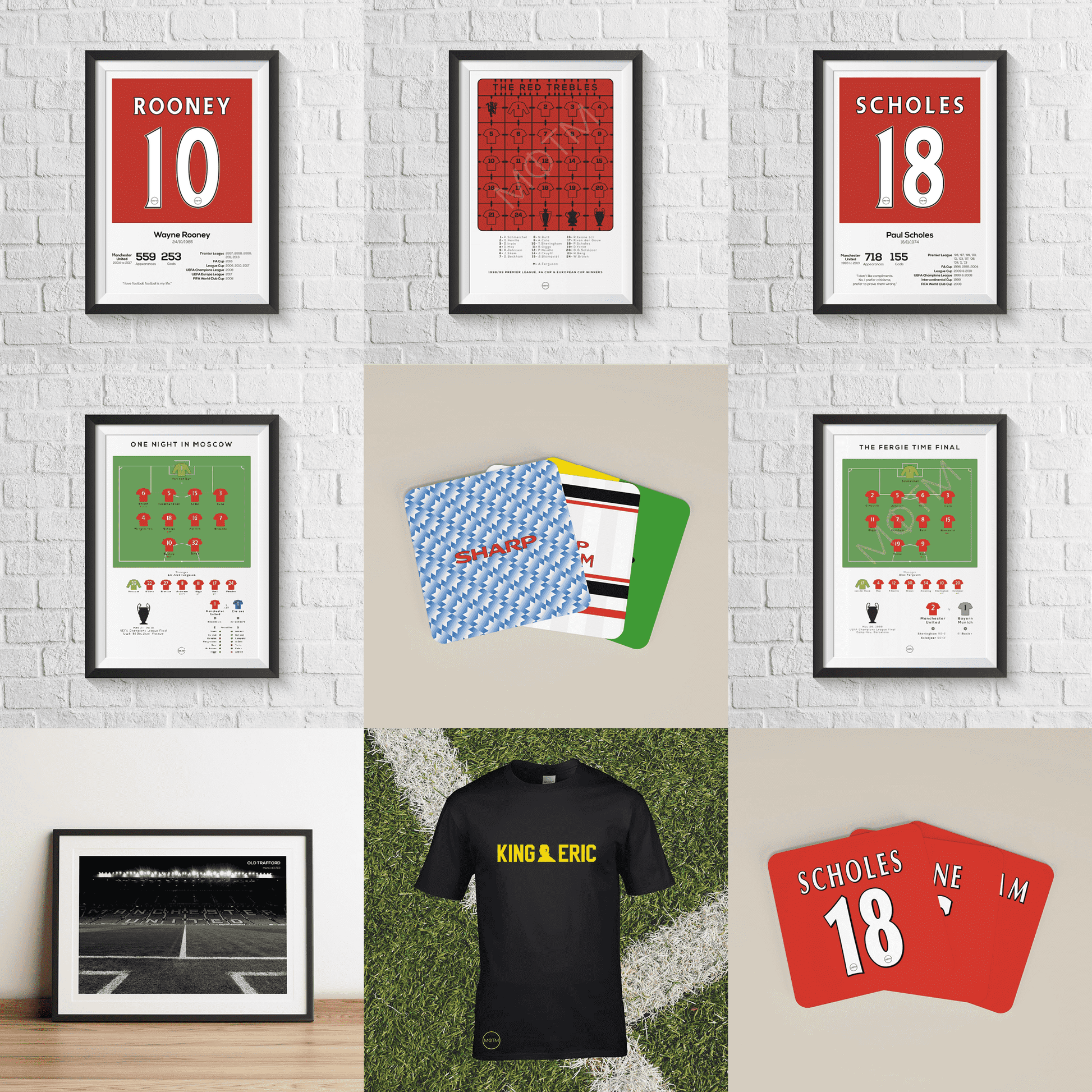 Paul Scholes Manchester United Legend Stats Print - Man of The Match Football