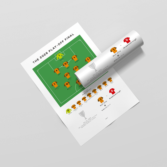Hull City vs Middlesbrough 2026 Championship Play-Off Final Match Print - Man of The Match Football