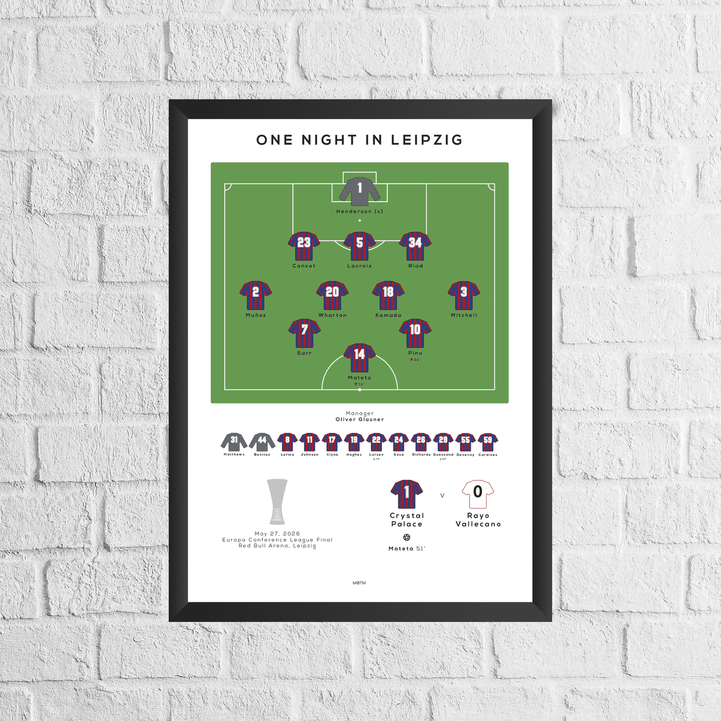 Crystal Palace vs Rayo Vallecano 2026 Conference League Final Match Print