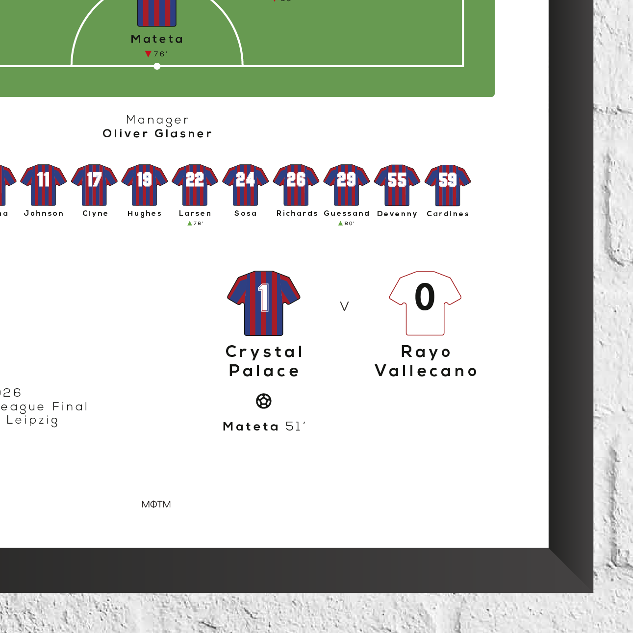 Crystal Palace vs Rayo Vallecano 2026 Conference League Final Match Print