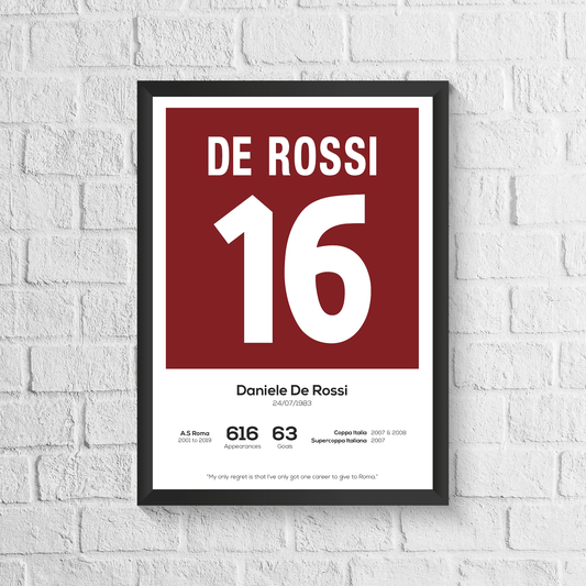Daniele De Rossi Roma Legend Stats Print