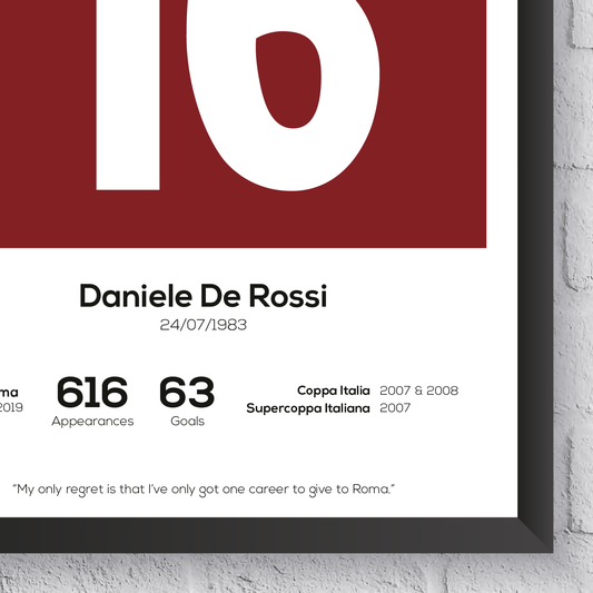 Daniele De Rossi Roma Legend Stats Print