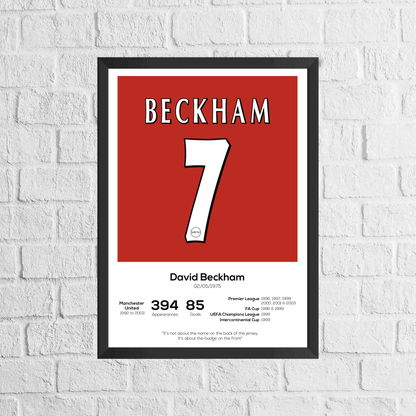 David Beckham Legend Stats Print - Man of The Match Football