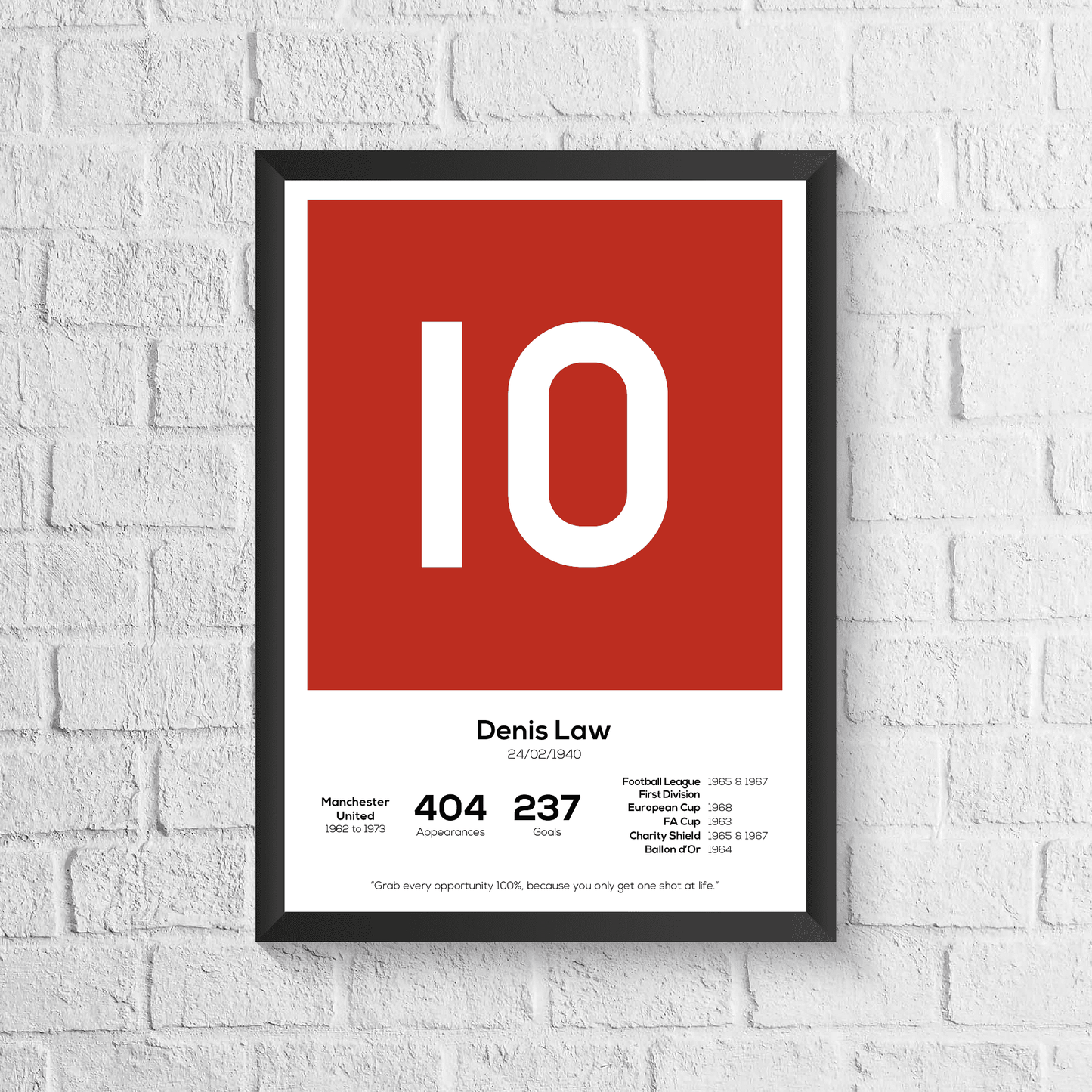 Manchester United Holy Trinity Legend Stats Print Set of 3