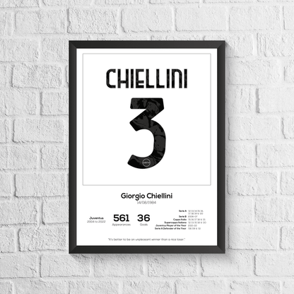 Giorgio Chiellini Juventus Legend Stats Print
