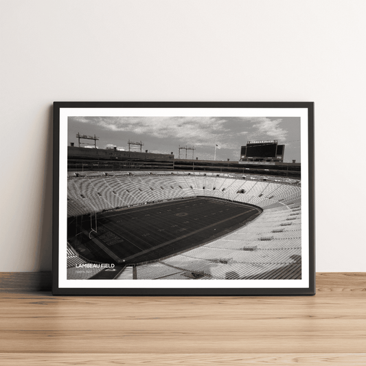 Lambeau Field Green Bay Packers NFL Football Stadium Print, black white art print, football photo, NFL wall art, gift for packers fan