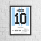 Lionel Messi Argentina Legend Stats Print - Man of The Match Football