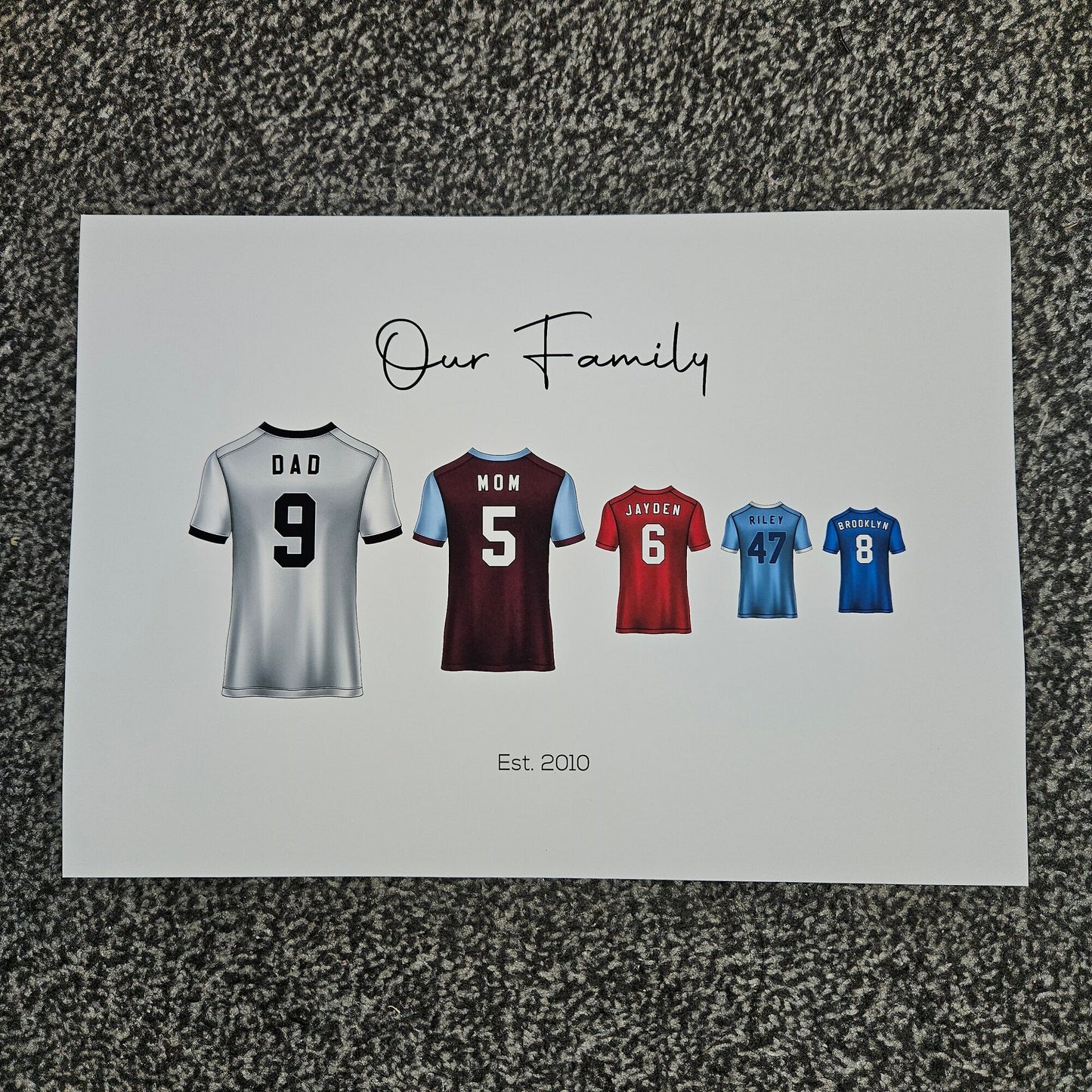 Personalised Family Football Print