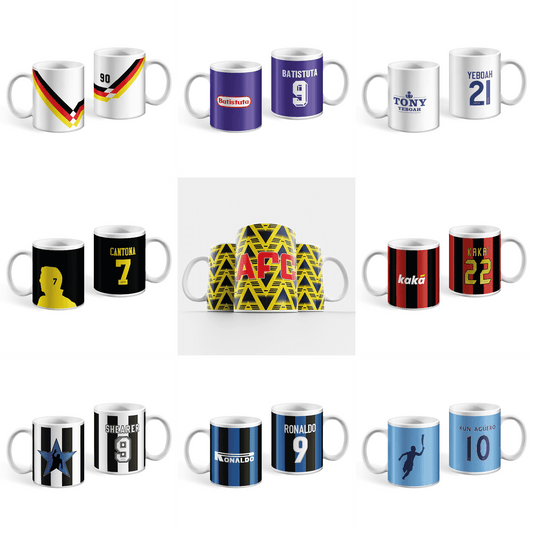 Personalised Manchester United Retro Away Kit Mug