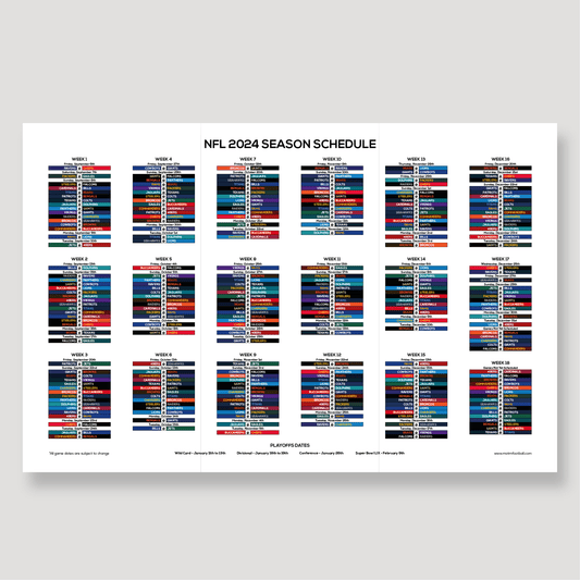 NFL 2024 Football Season Schedule - Digital Download