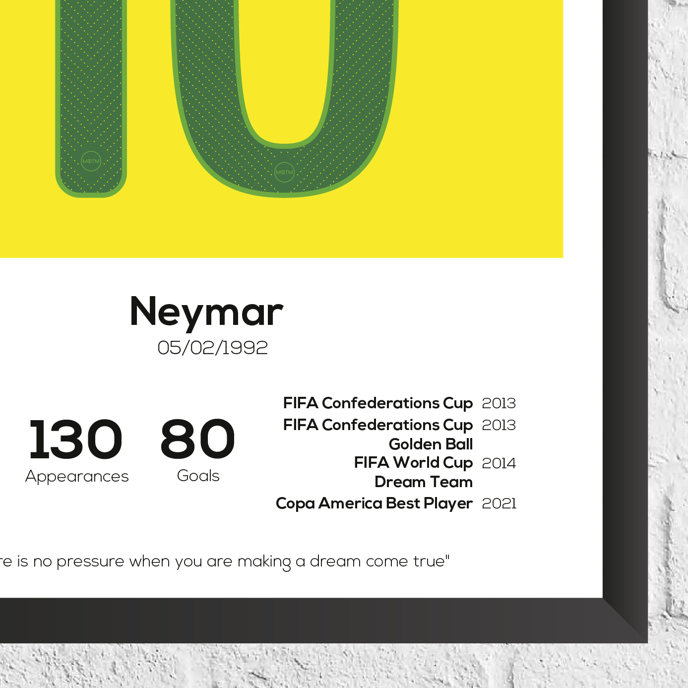 Ronaldo R9 Brasilien Legend Statistikdruck