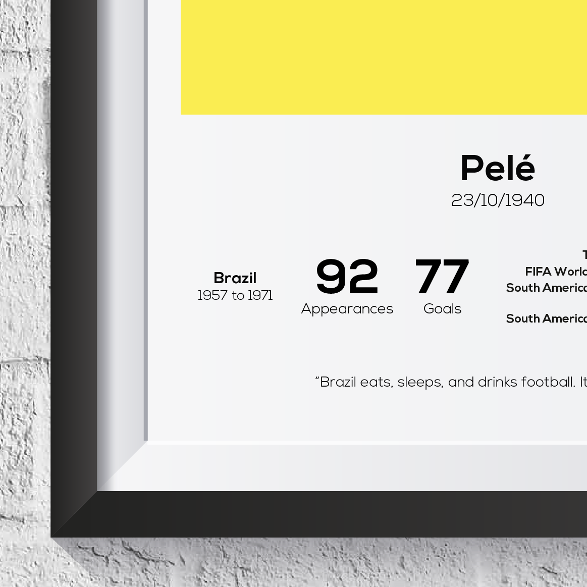 Pele Brazil Legend Stats Print