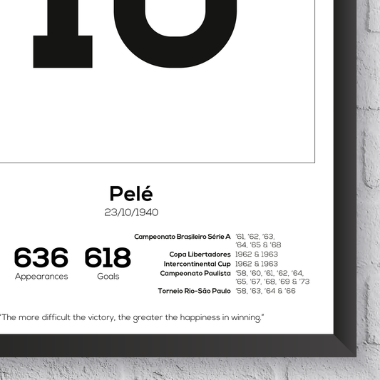 Pele Santos Legend Stats Print