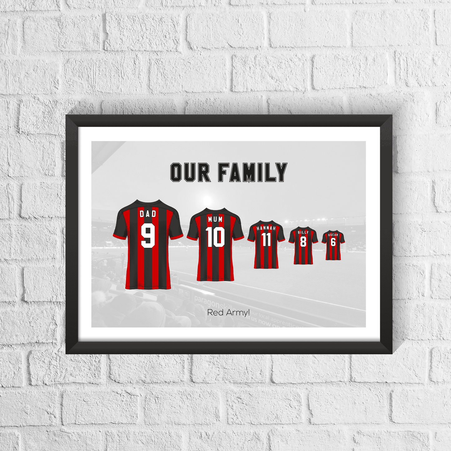 Personalised AFC Bournemouth Family Print