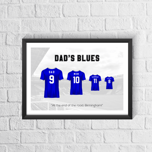 Personalised Birmingham City Family Print