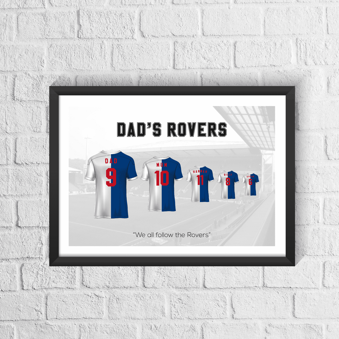 Personalised Blackburn Rovers Family Print