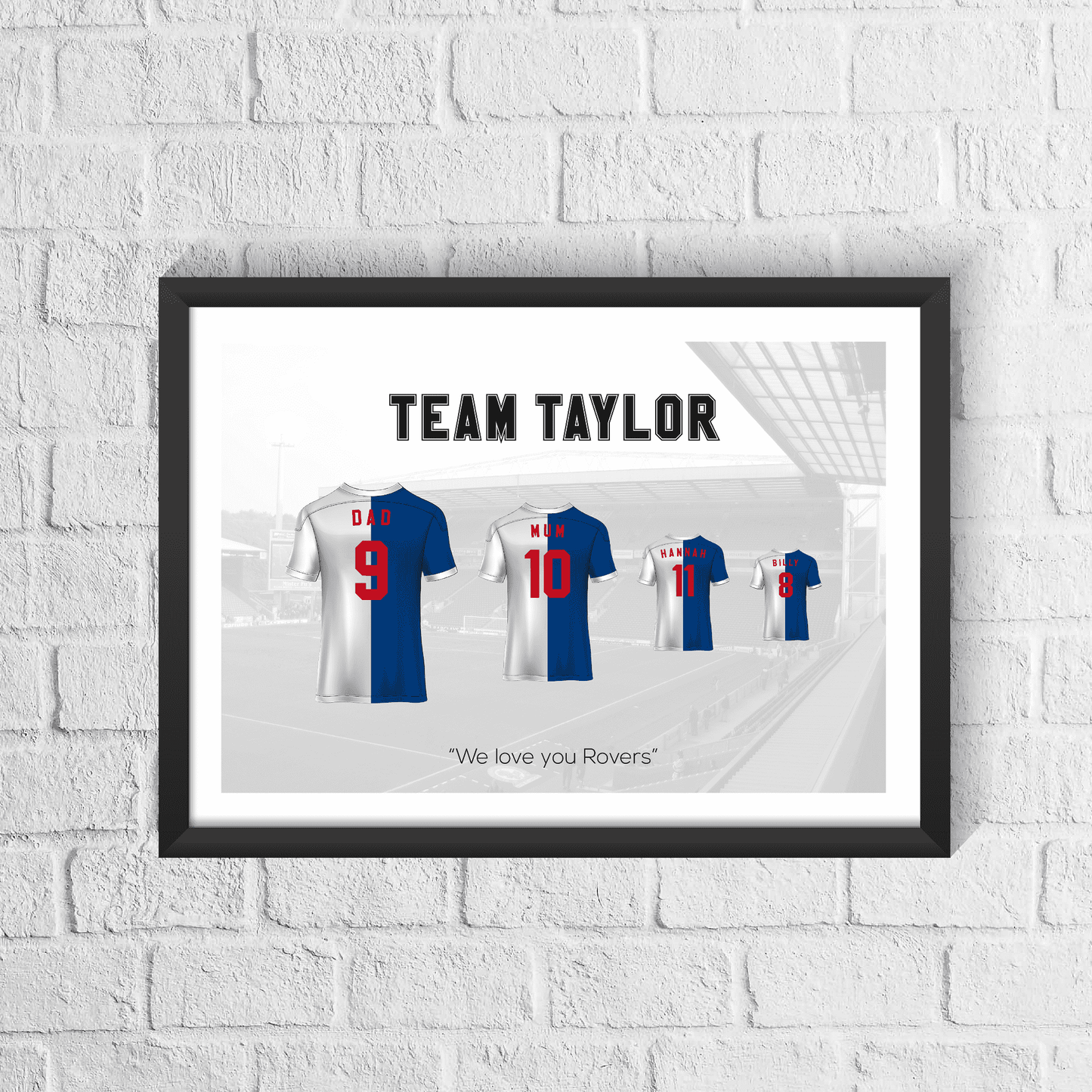 Personalised Blackburn Rovers Family Print