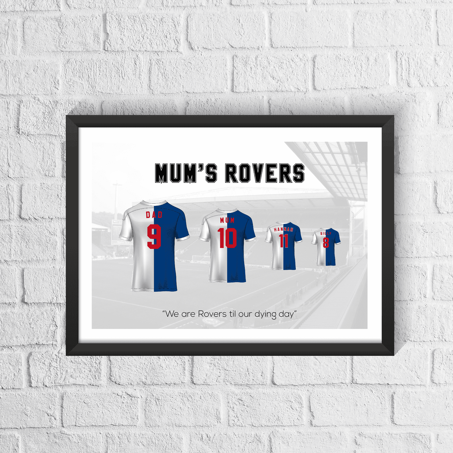 Personalised Blackburn Rovers Family Print