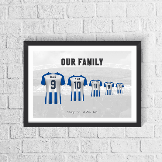 Personalised Brighton & Hove Albion Family Print