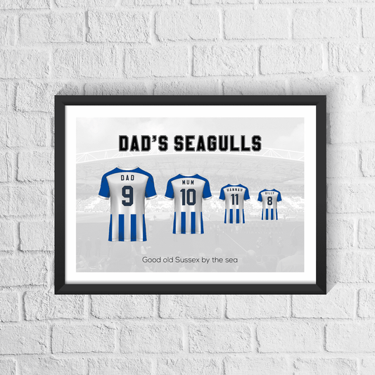 Personalised Brighton & Hove Albion Family Print