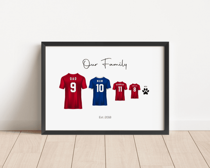 Personalised Family Football Print