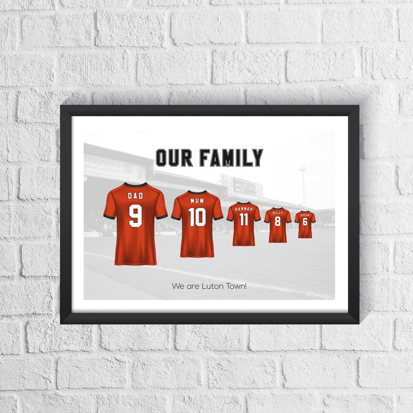 Personalised Luton Town Family Print