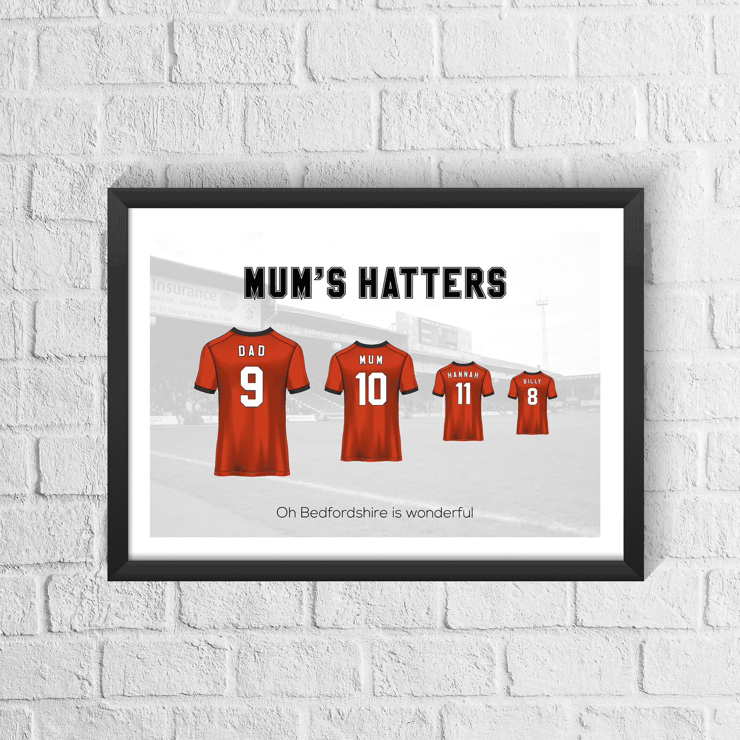 Personalised Luton Town Family Print