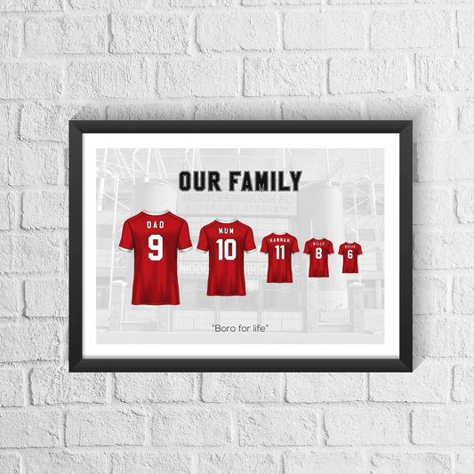 Personalised Middlesbrough Family Print