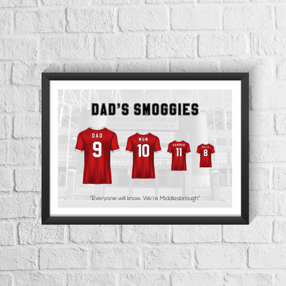 Personalised Middlesbrough Family Print