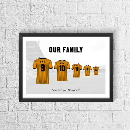 Personalised Newport County Family Print