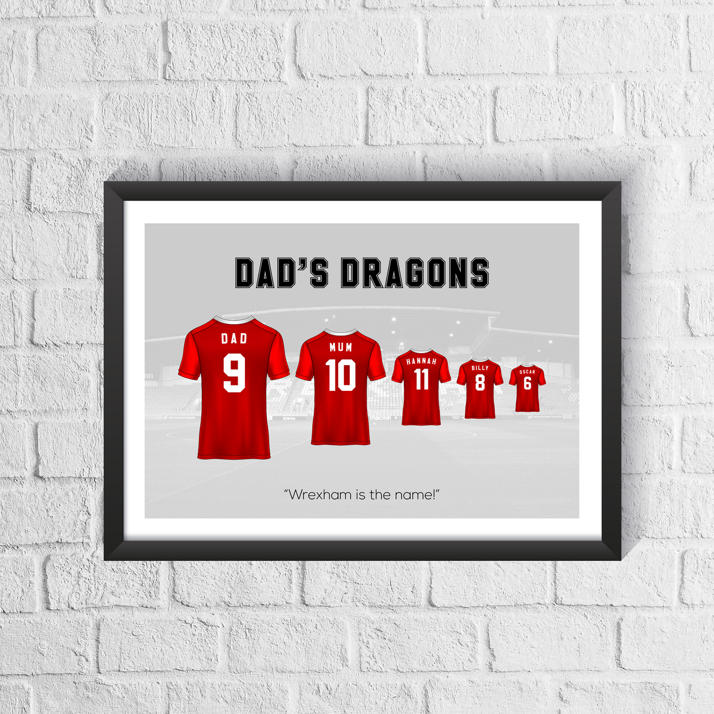 Personalised Wrexham Family Print