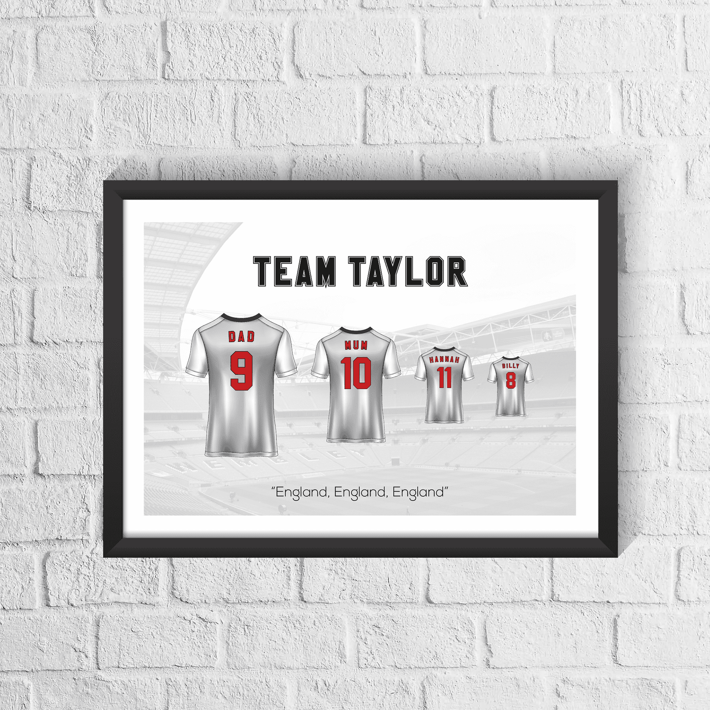 Personalised England Family Print