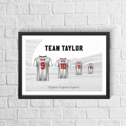 Personalised England Family Print