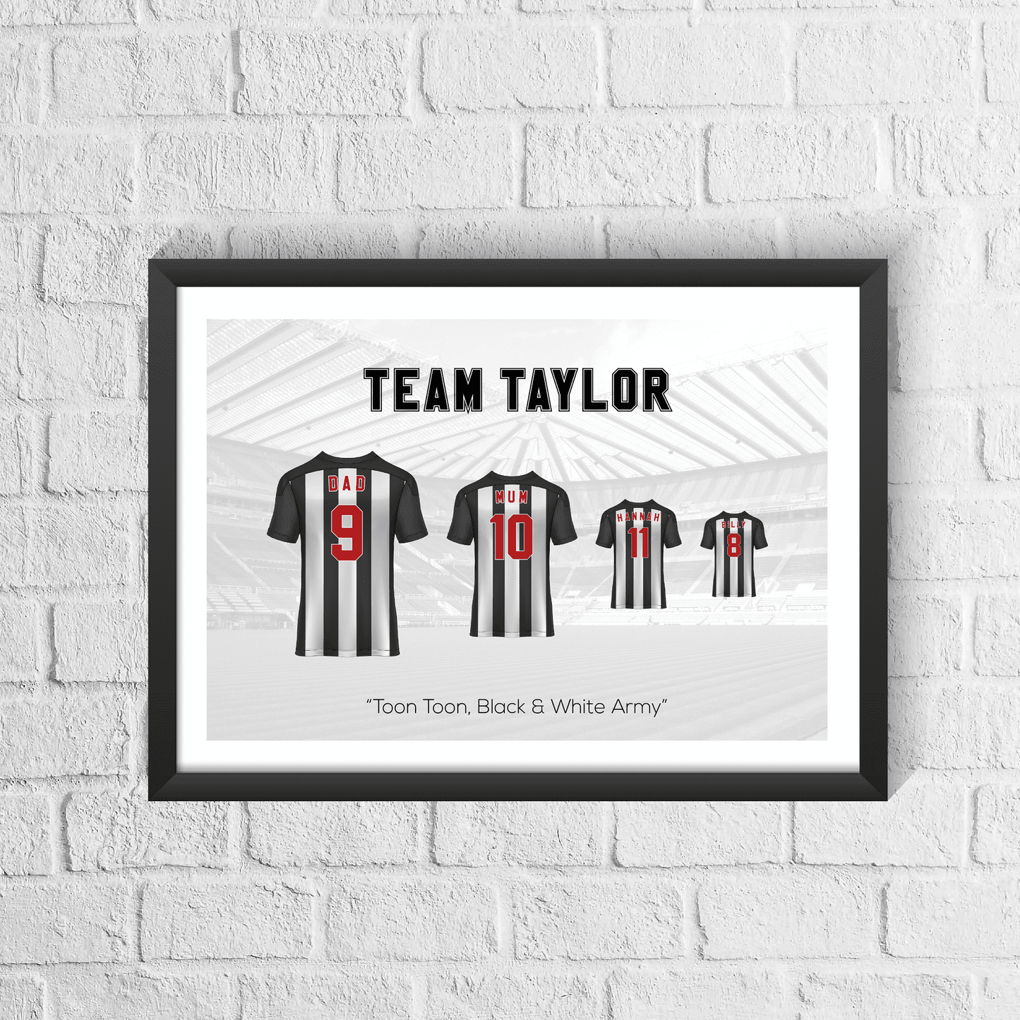 Personalised Newcastle Family Print
