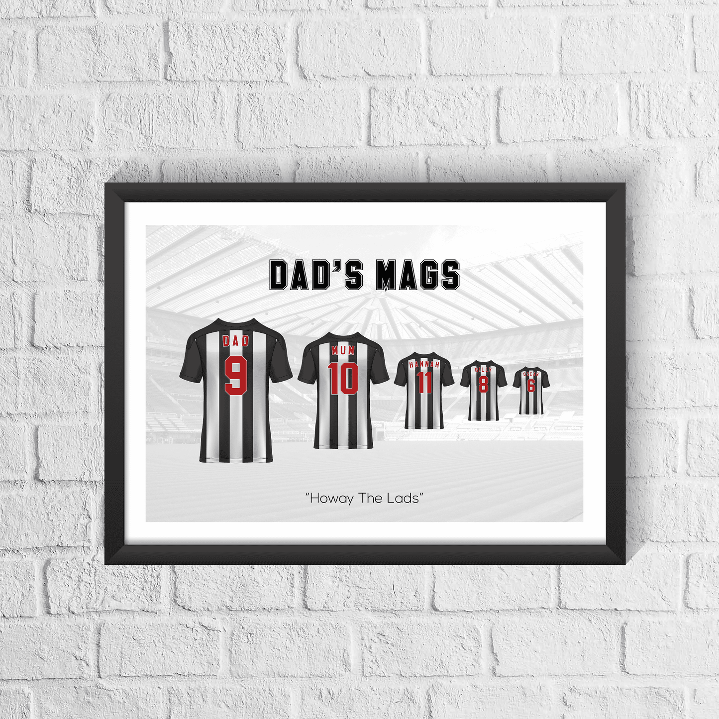 Personalised Newcastle Family Print