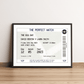 Personalised Football Ticket Wedding Print - Man of The Match Football