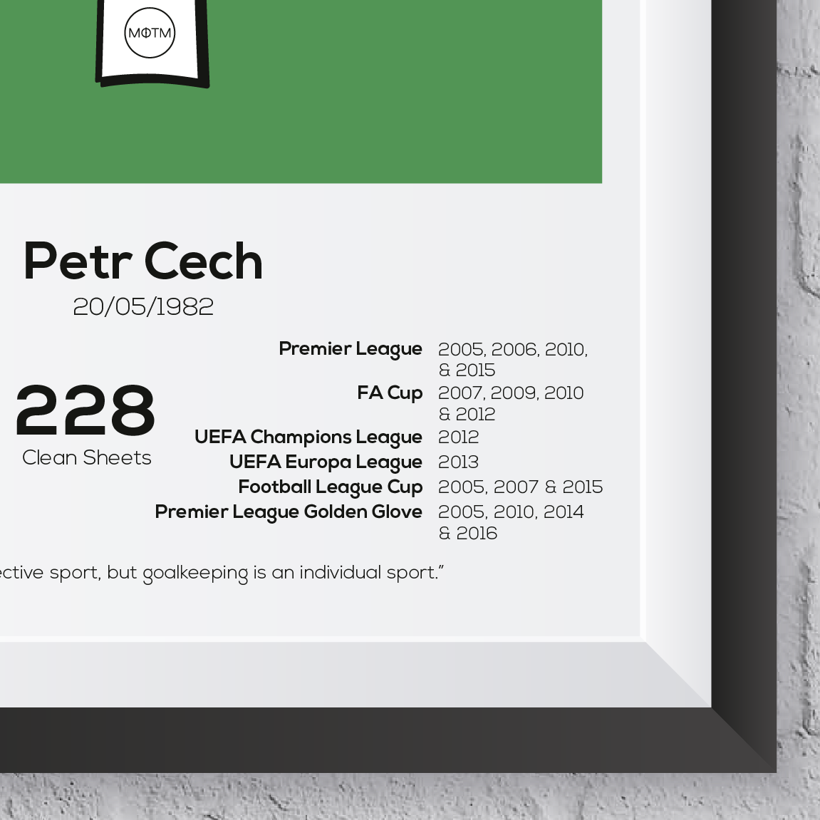 Petr Cech Chelsea Legend Stats Print