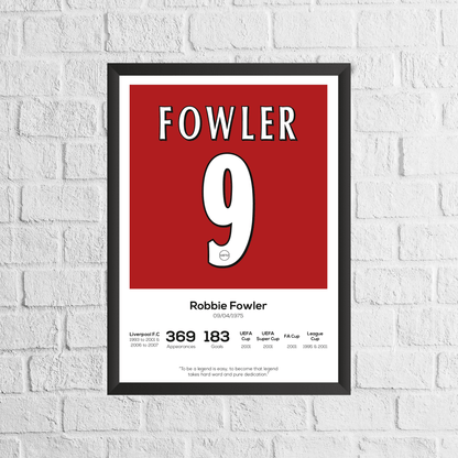 Robbie Fowler Legend Stats Print - Man of The Match Football
