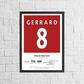 Steven Gerrard Liverpool Leyenda Estadísticas Imprimir