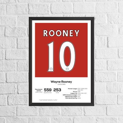 Wayne Rooney Legend Stats Print - Man of The Match Football