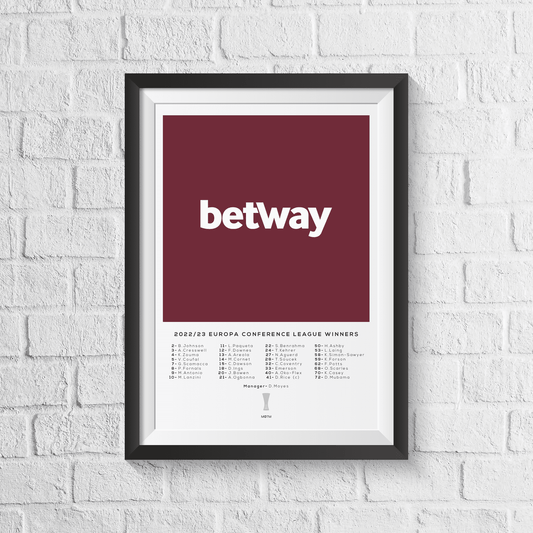 West Ham Europa Conference League Squad Print