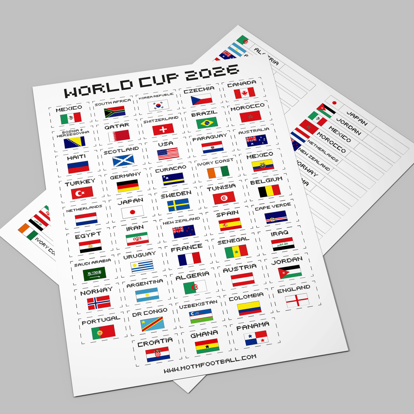 World Cup 2026 Sweepstake Kit – Printable PDF Download - Man of The Match Football