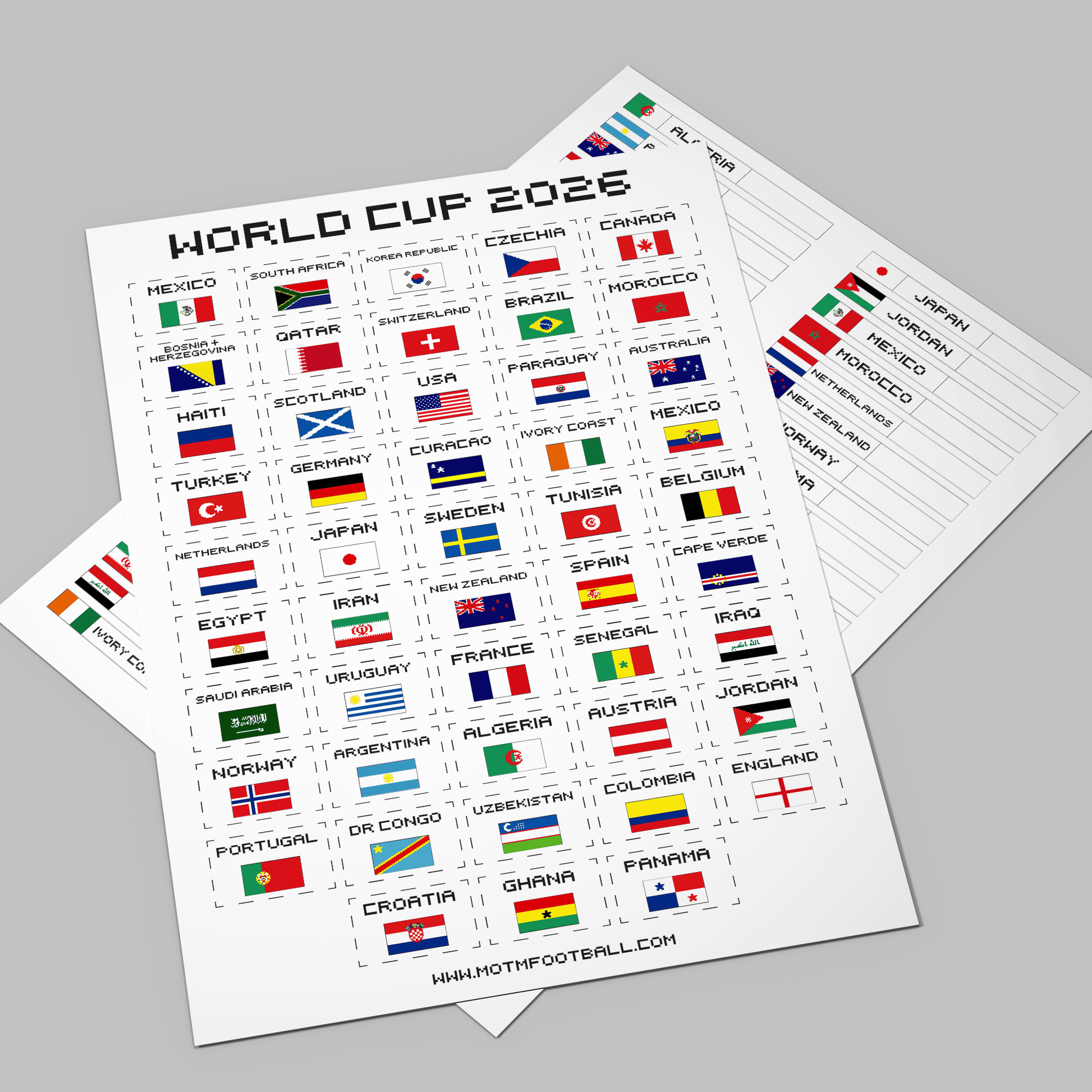World Cup 2026 Sweepstake Kit – Printable PDF Download - Man of The Match Football