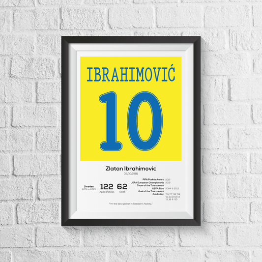 Zlatan Ibrahimovic Sweden Legend Stats Print