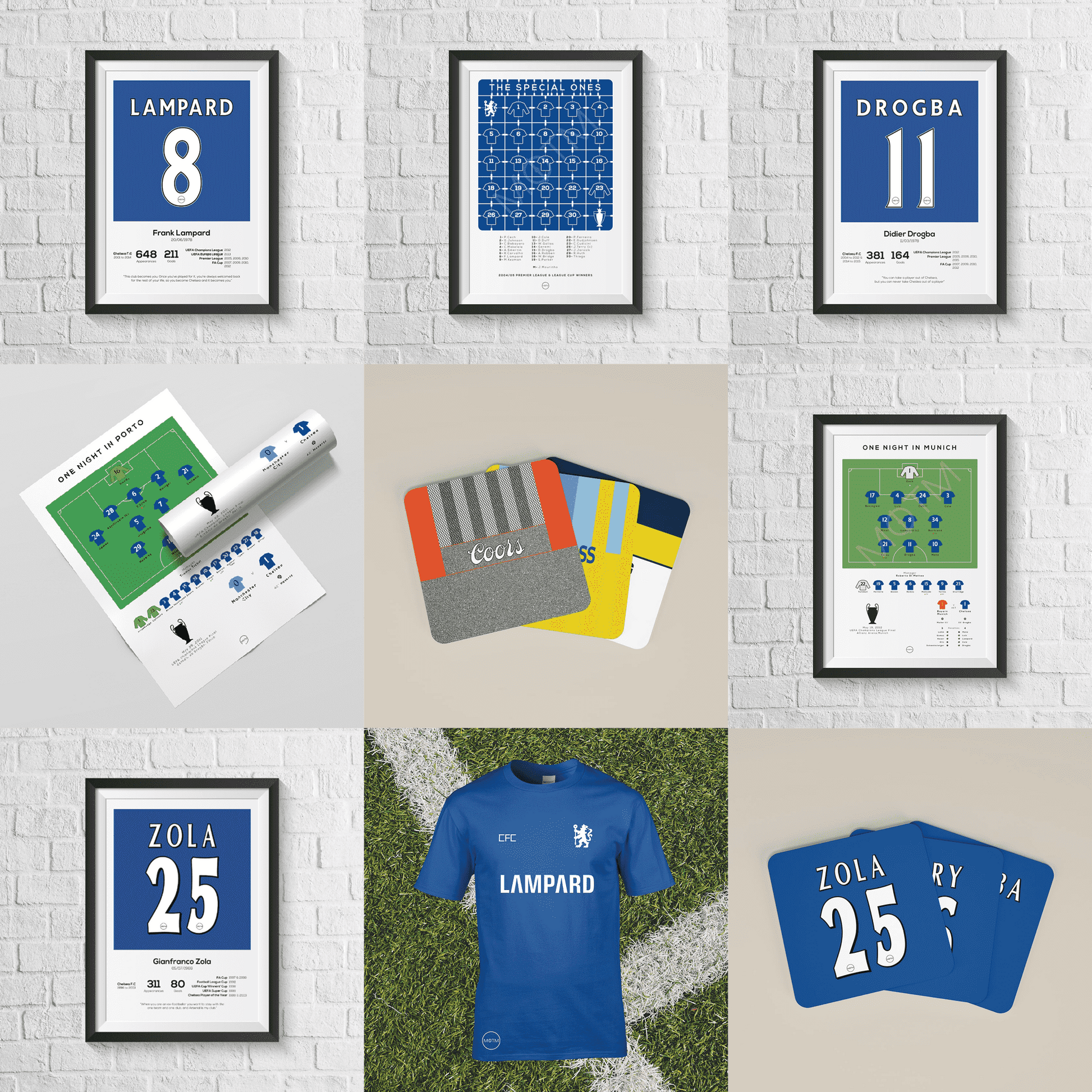 Frank Lampard Chelsea Legend Stats Print - Man of The Match Football