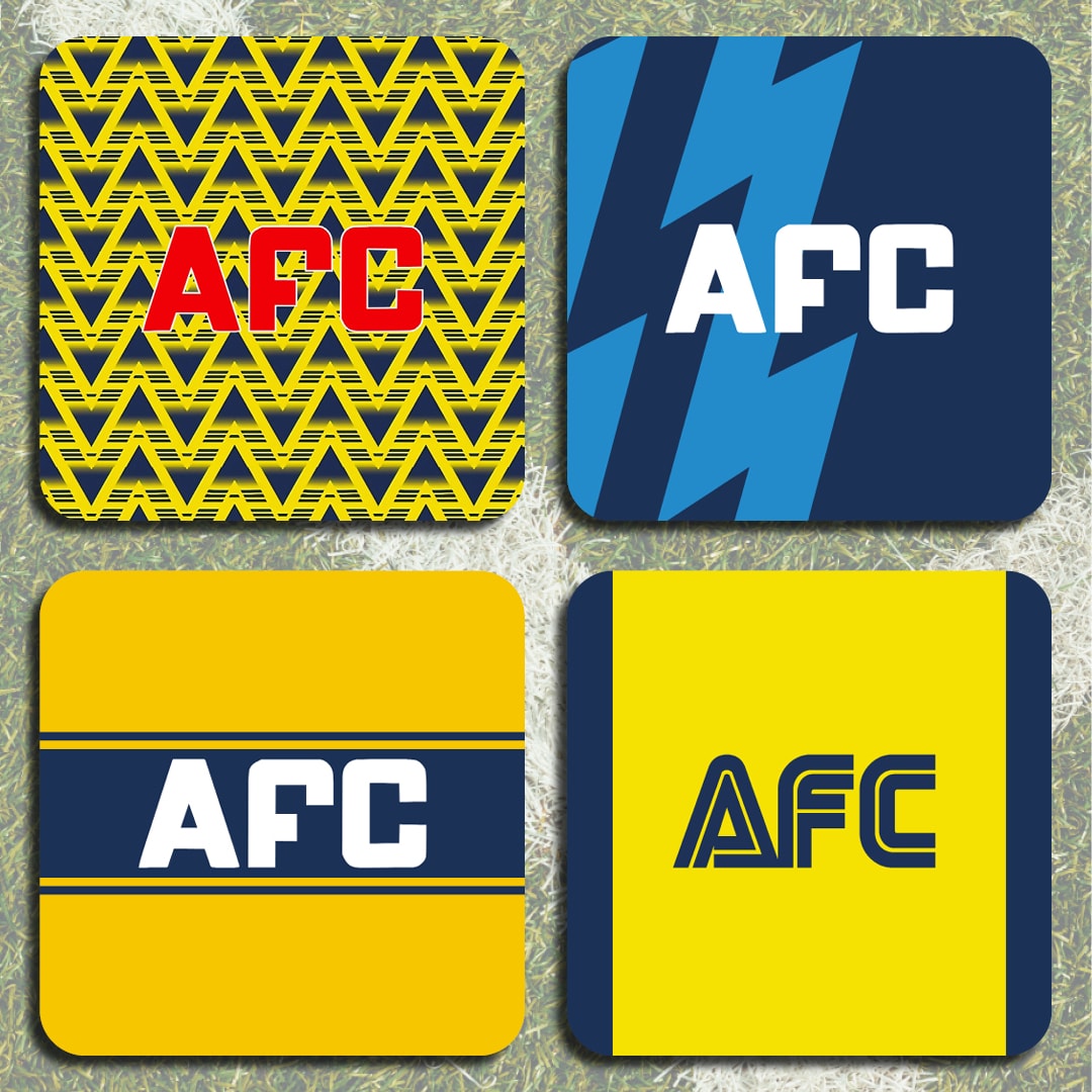 Arsenal Retro Away Kits Football Coasters - Set of 4 - Man of The Match Football