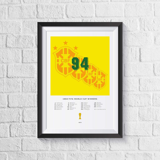 Brazil 1994 World Cup Squad Print - Man of The Match Football