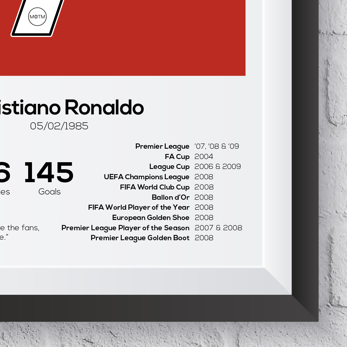 Cristiano Ronaldo Real Madrid Legend Statistikdruck