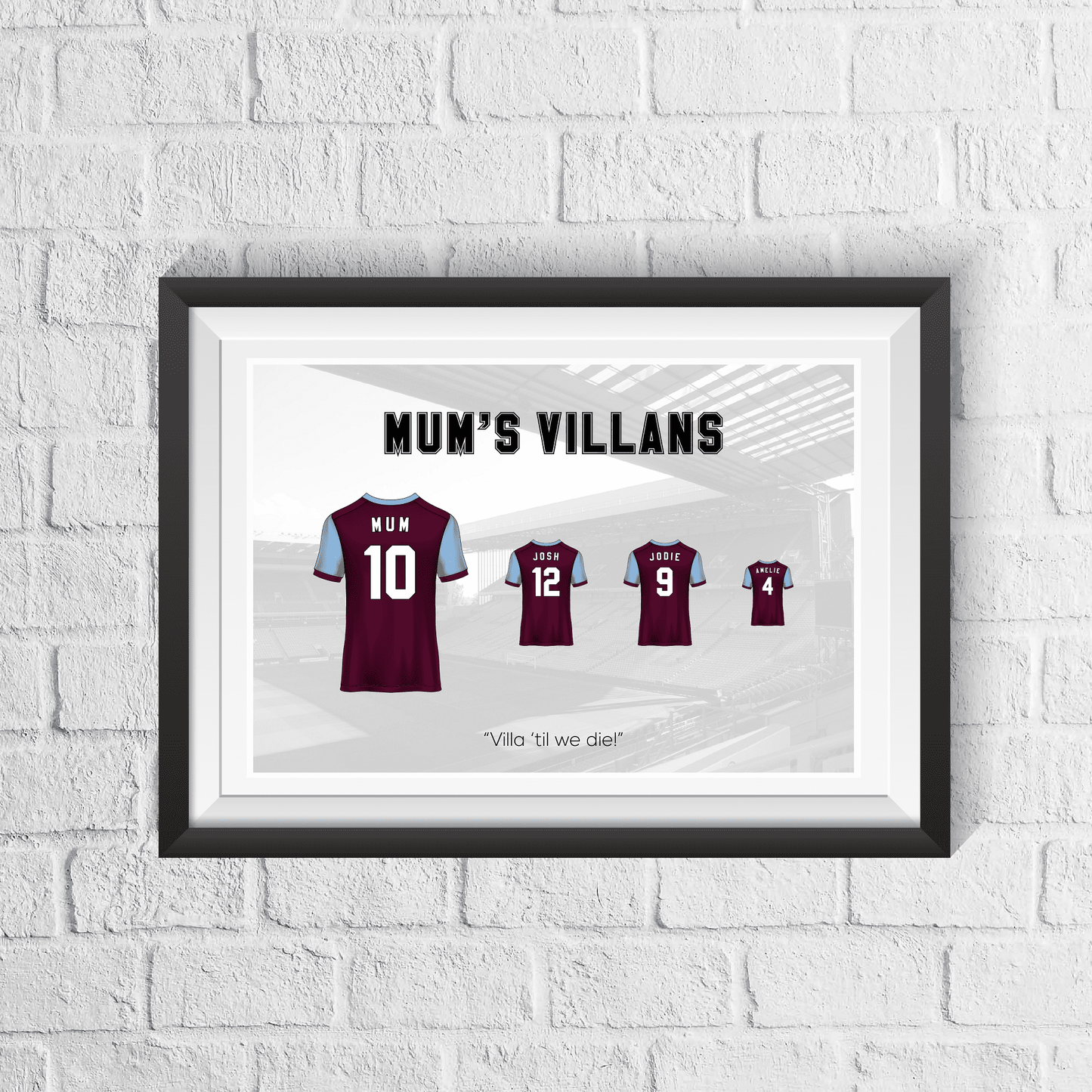 Personalised Aston Villa Family Print